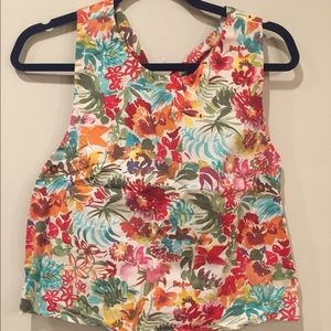 TOPSHOP floral tank top with a bow on the back